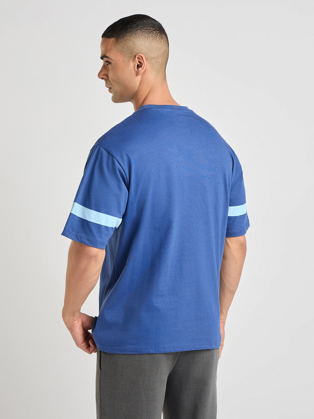 Mens Puff Printed Oversized Half Sleeve Round Neck Tshirt