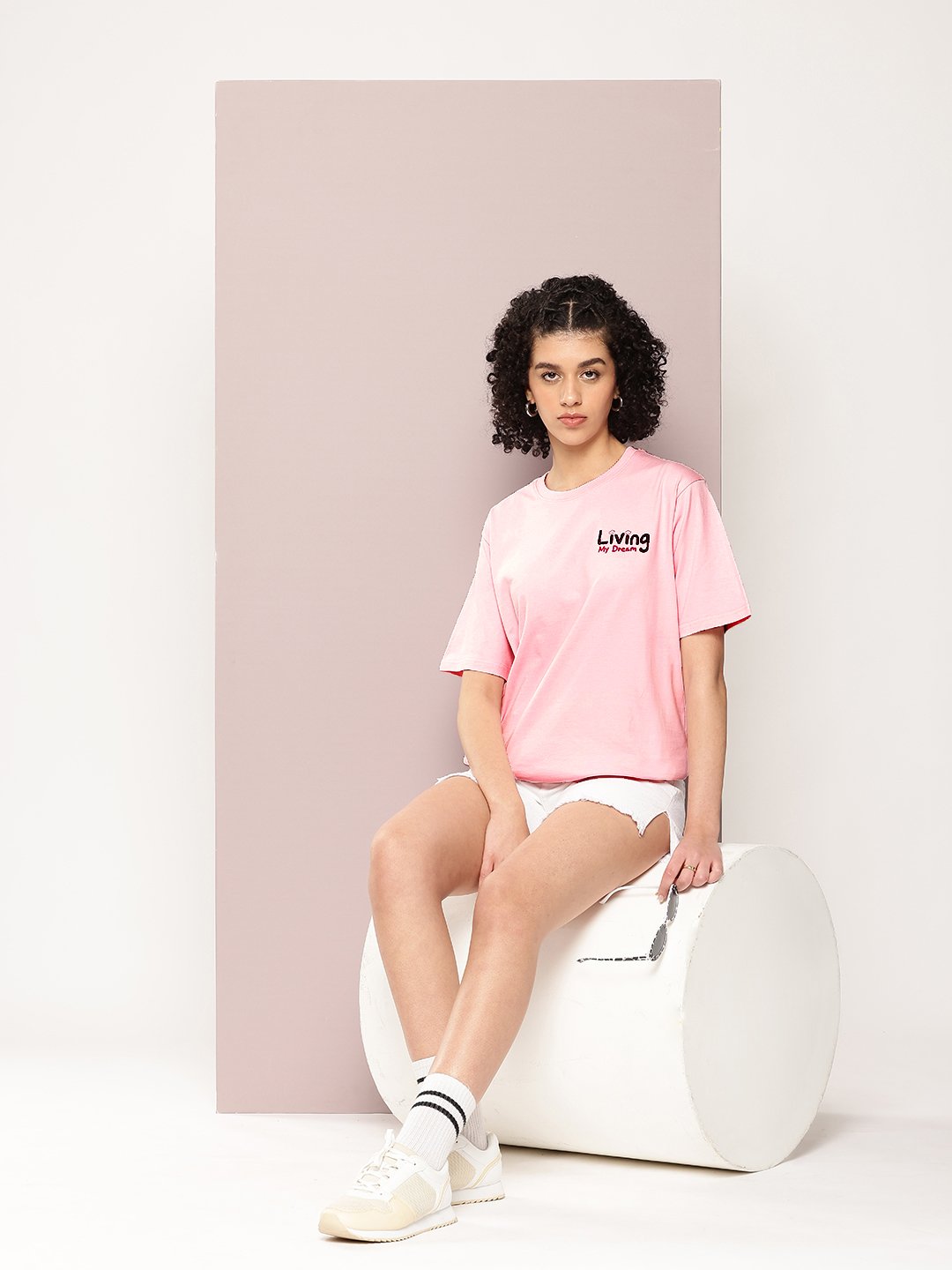 Womens Half Sleeve Round Neck Oversized Fit T-Shirts