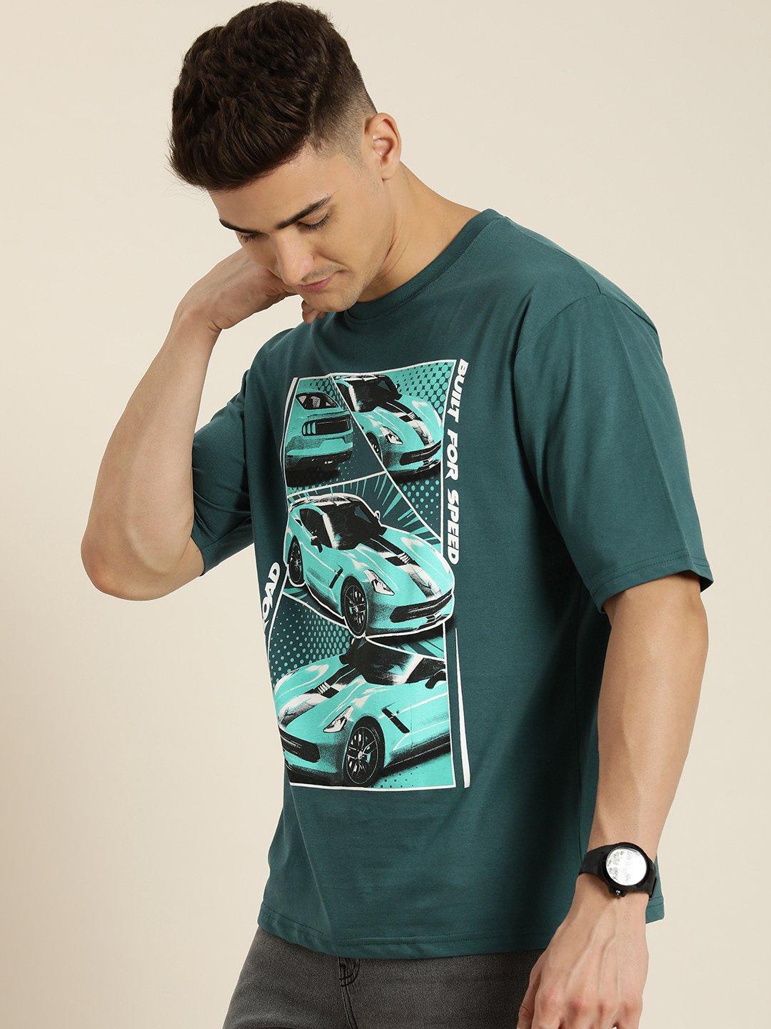 Mens Half Sleeve Round Neck Oversized Fit T-Shirts
