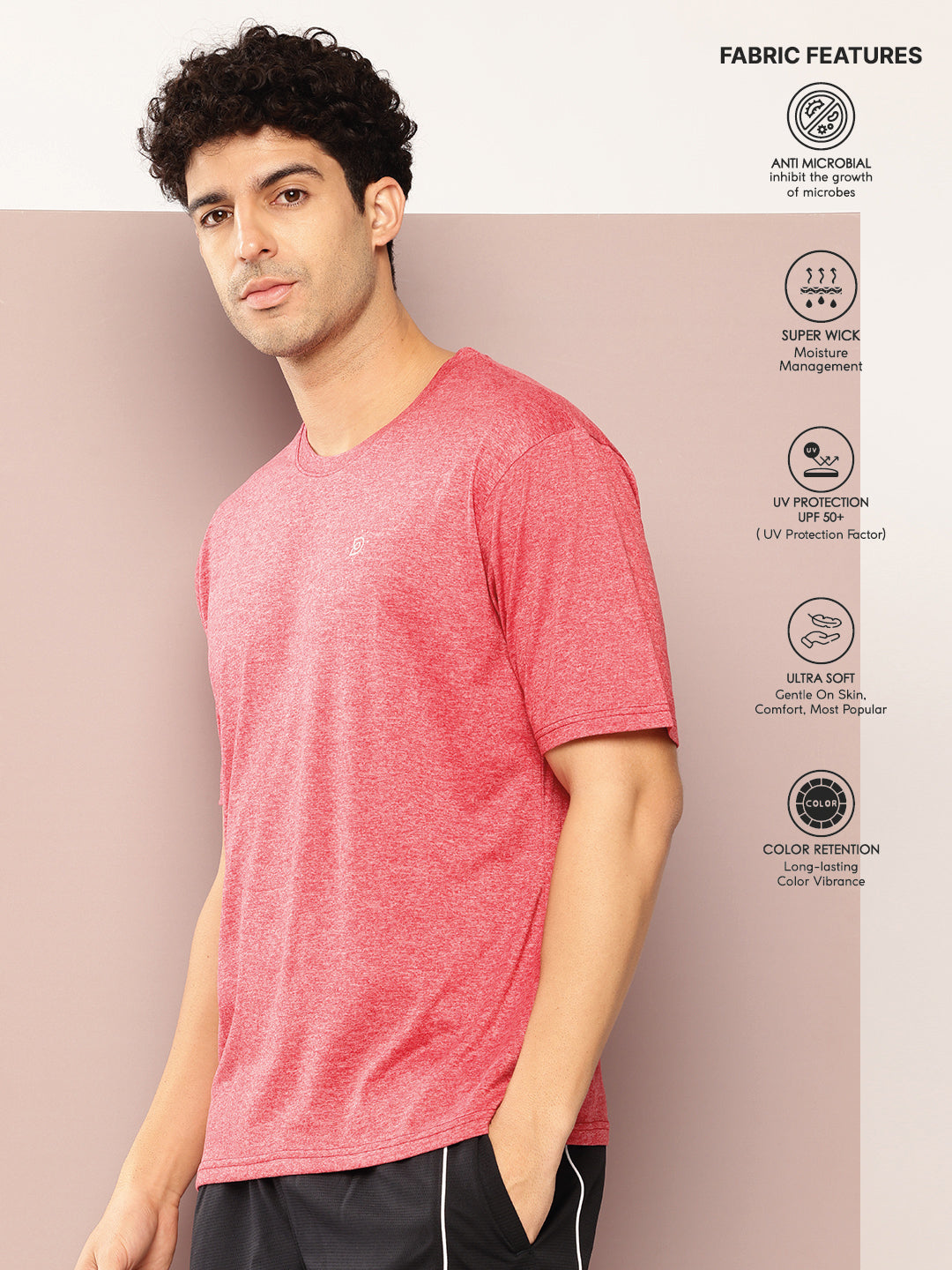 Mens Short Sleeve Round Neck Oversized Polyster Tshirt