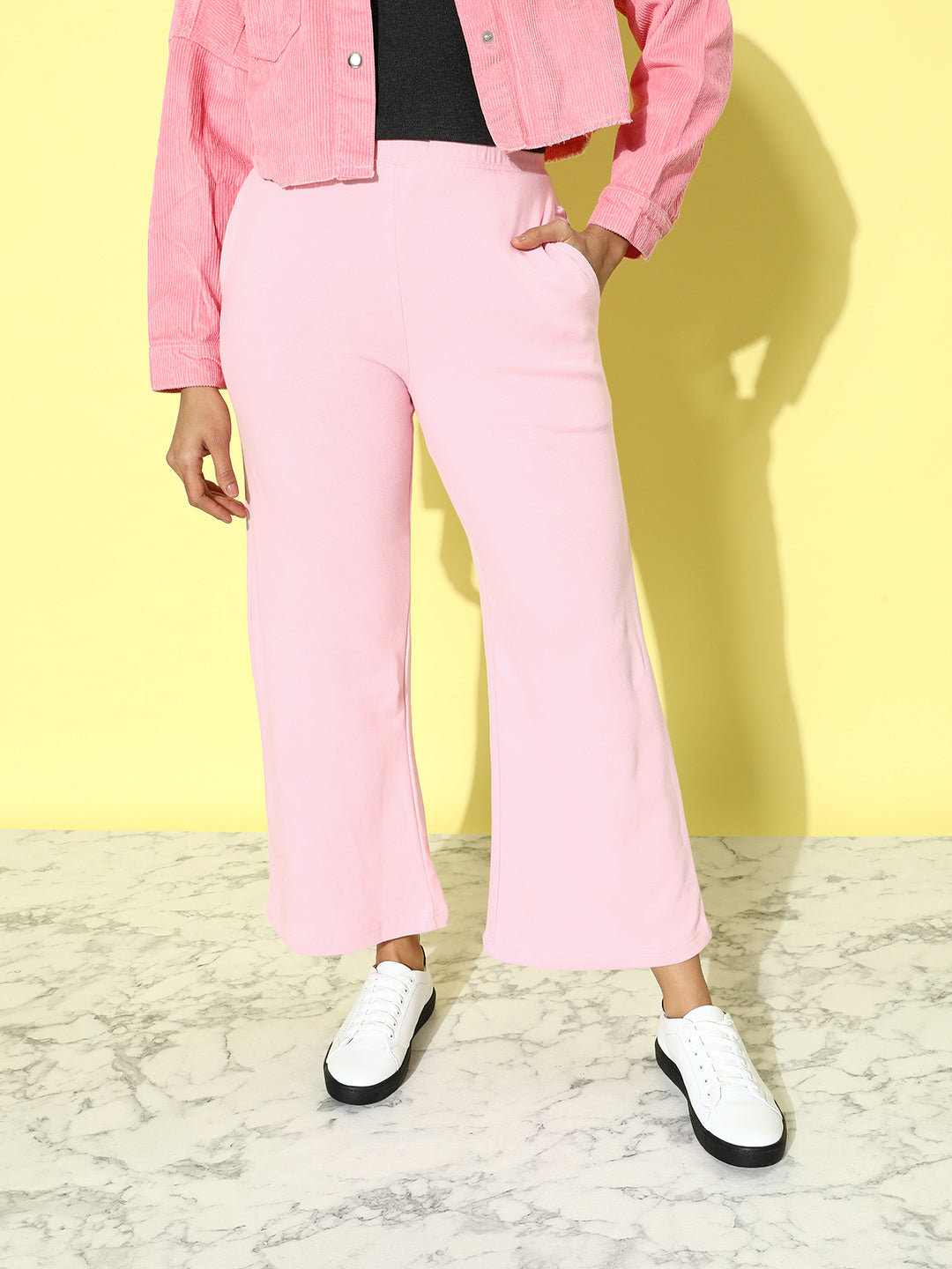 Women Solid Relaxed Fit Track Pant