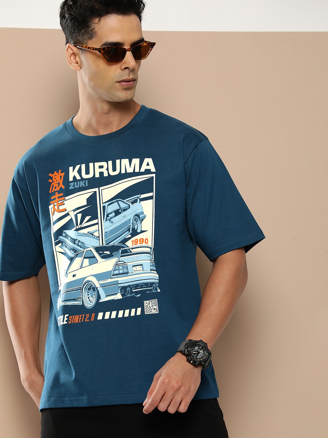 Mens Half Sleeve Round Neck Oversized Fit T-Shirts