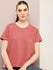 Womens Half Sleeve Round Neck Solid Boxy Fit Tshirts