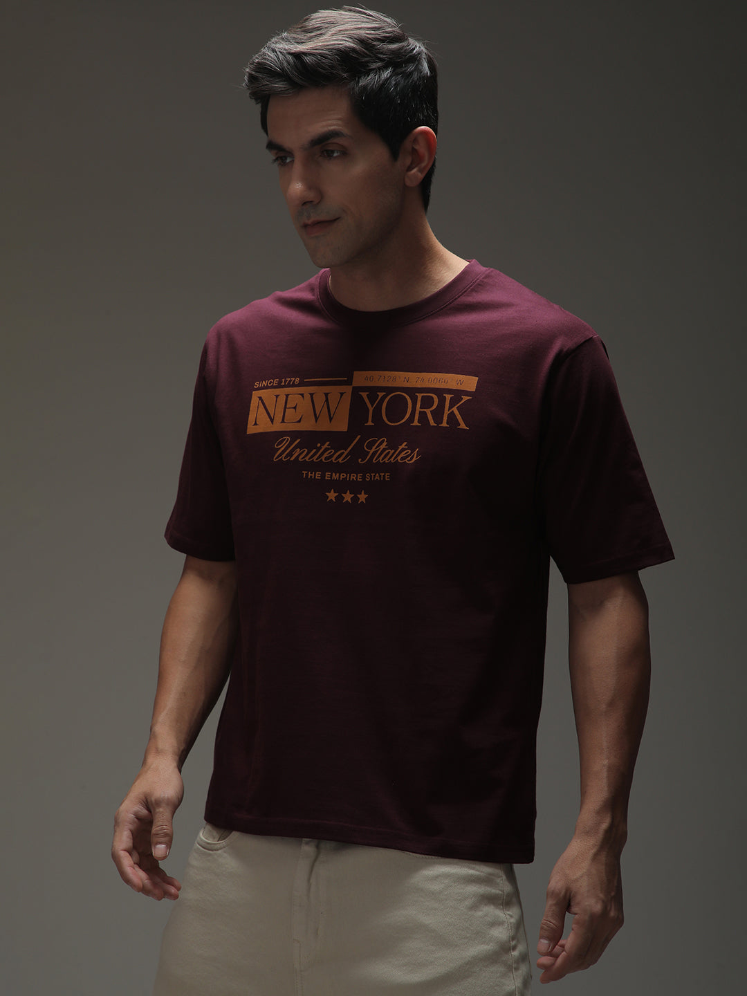Mens Half Sleeve Round Neck Printed Oversized Fit Tshirts