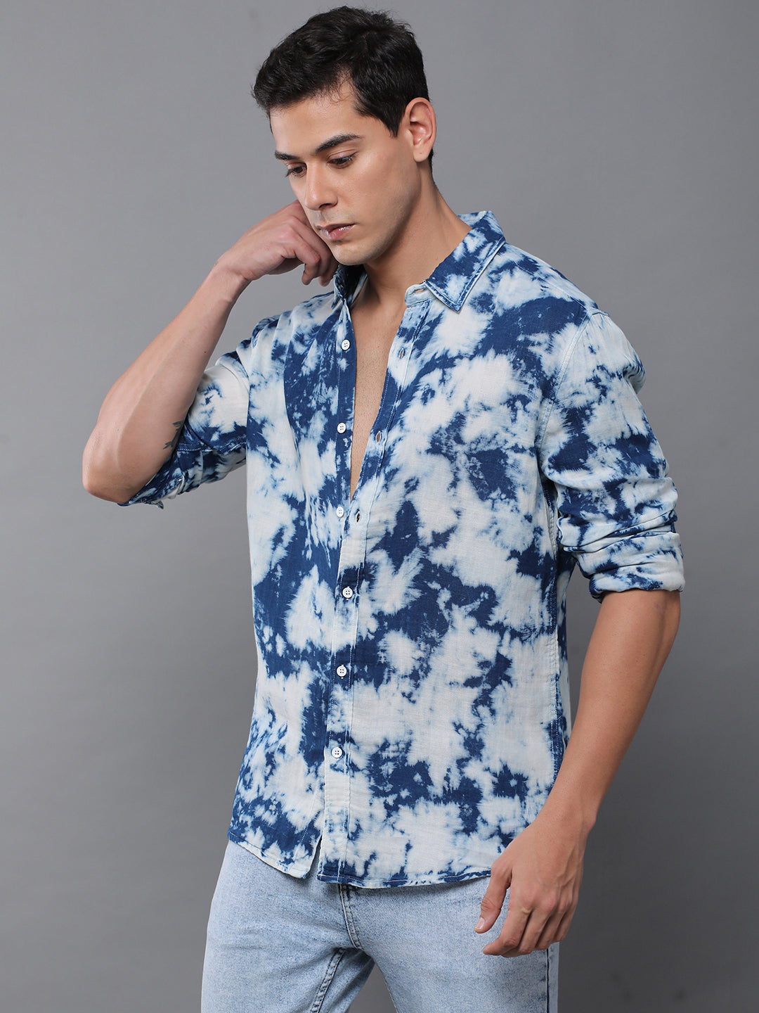 Men Floral Printed Full Sleeve Casual Shirt