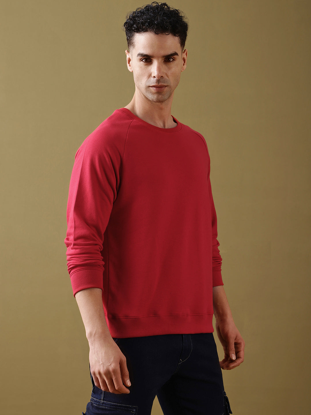 Mens Long Sleeve Round Neck Regular Fit T-Shirt