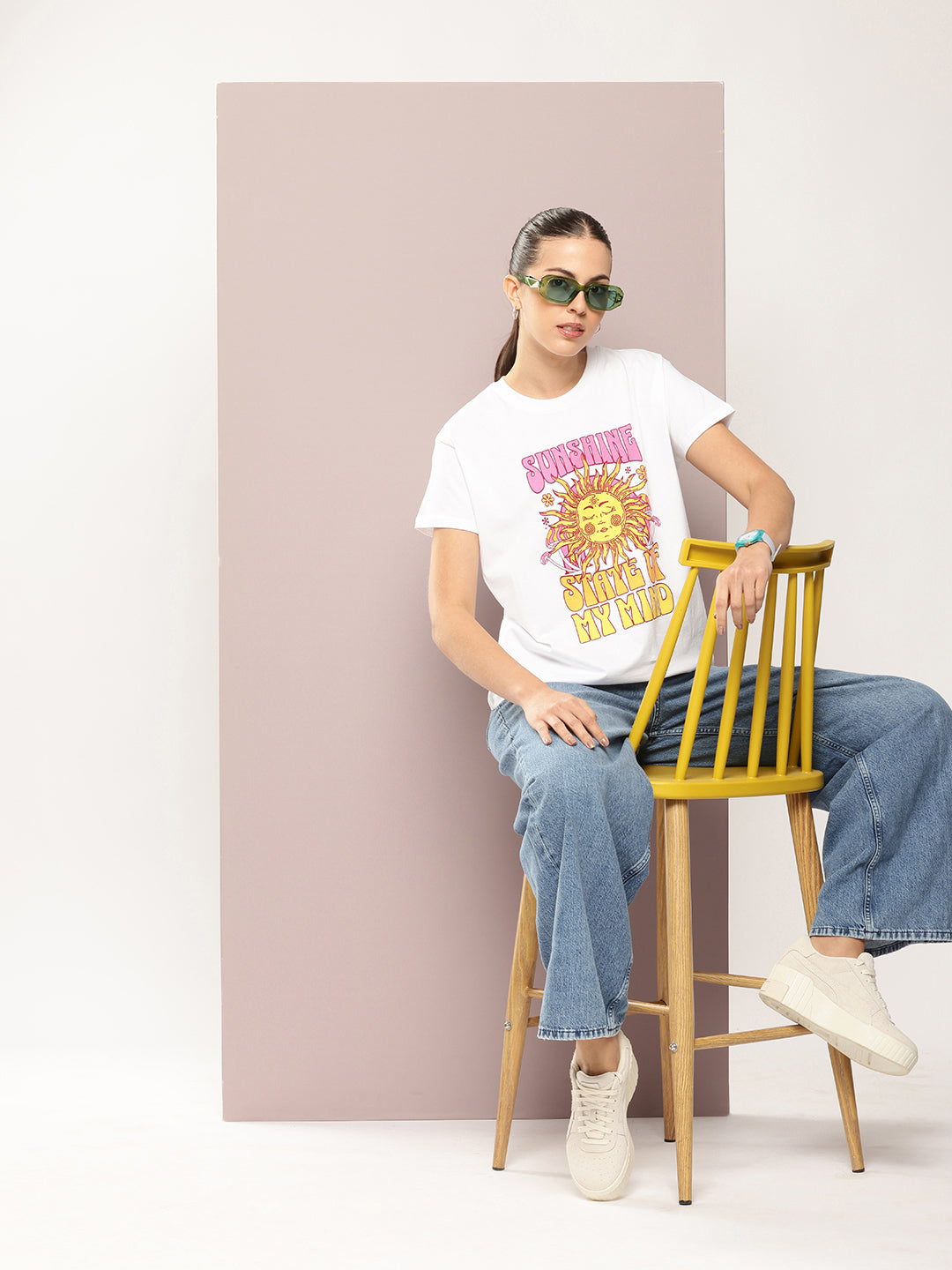 Womens Half Sleeve Round Neck Printed Boxy Fit Tshirts
