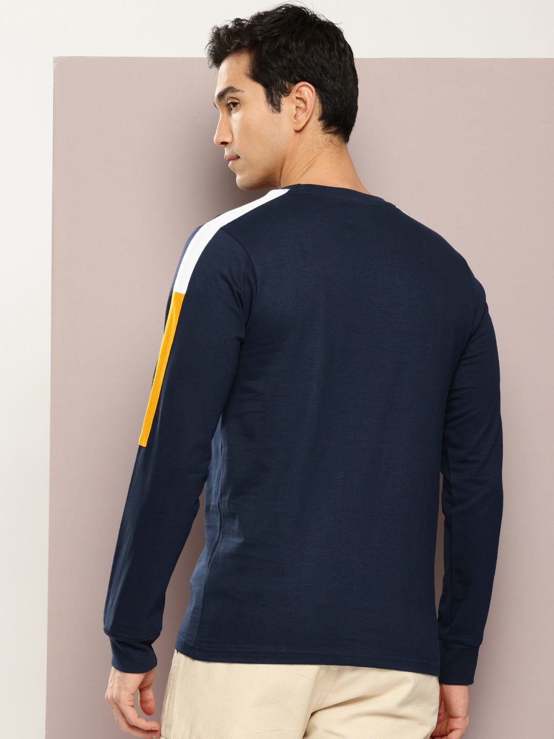 Mens Full Sleeve Round Neck Solid Regular Fit Tshirts