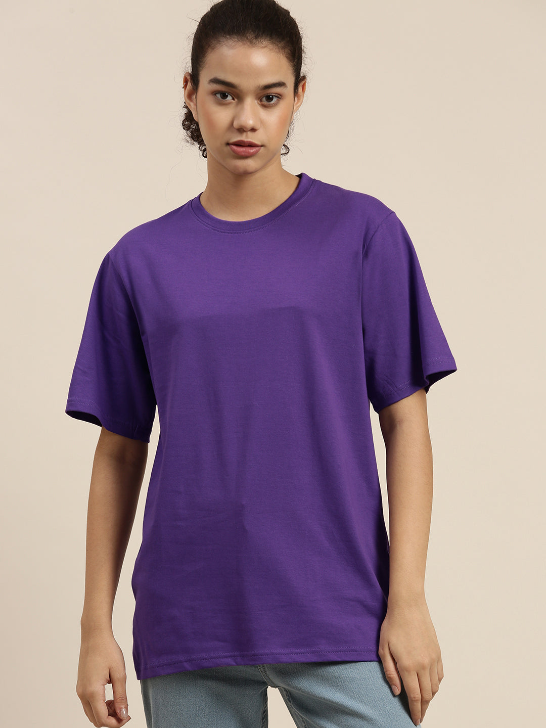 Womens Half Sleeve Round Neck Oversized Fit T-Shirts