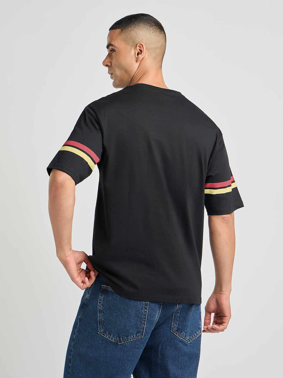 Mens Printed Oversized Half Sleeve Round Neck Tshirt