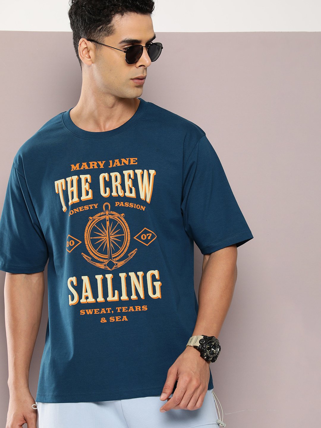Mens Half Sleeve Round Neck Oversized Fit T-Shirts
