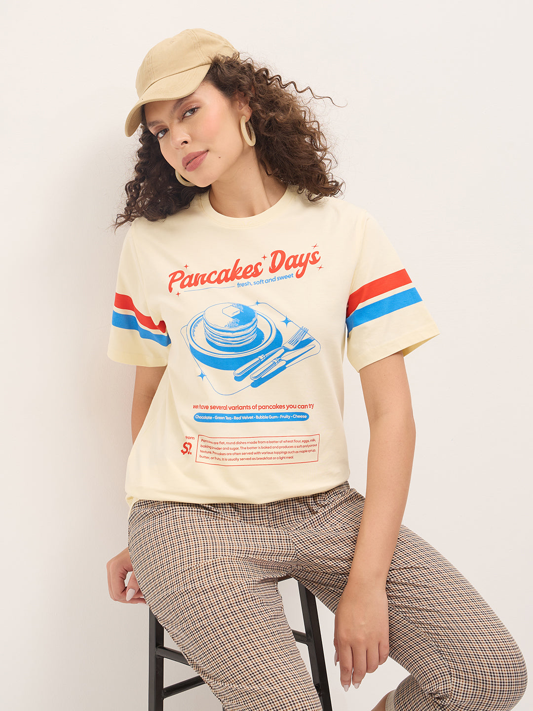 Womens Half Sleeve Round Neck Printed Oversized Fit Tshirts