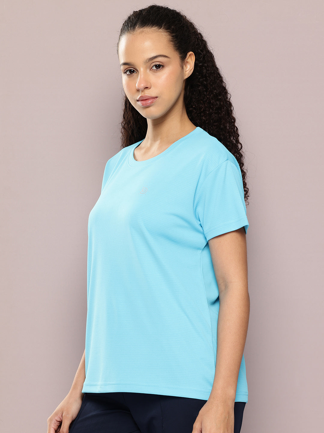 Womens Half Sleeve Round Neck Solid Boxy Fit Tshirts