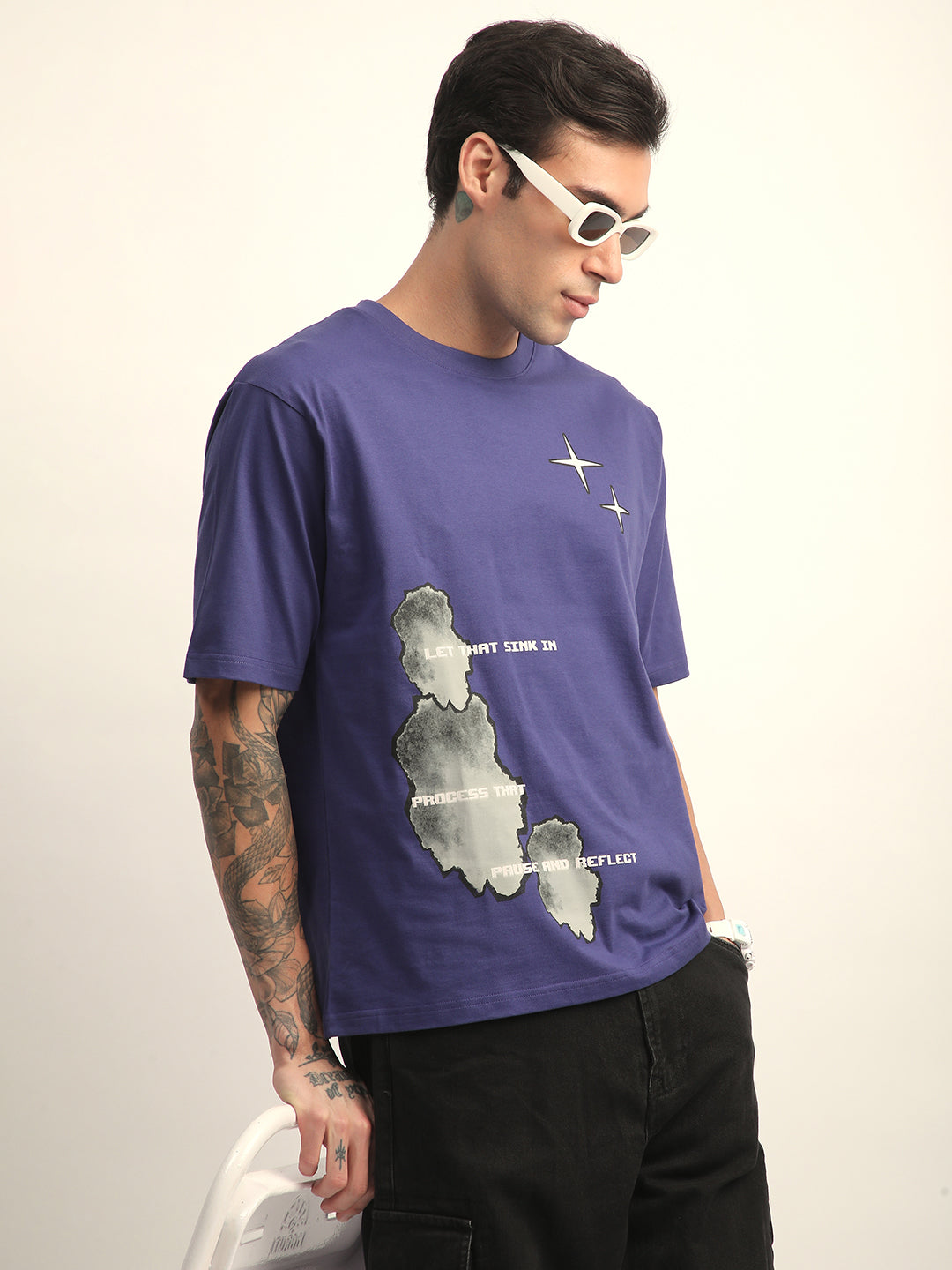 Mens Half Sleeve Round Neck Printed Oversized Fit Tshirts