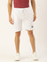 Men Off White Solid Mid-Rise Regular Shorts