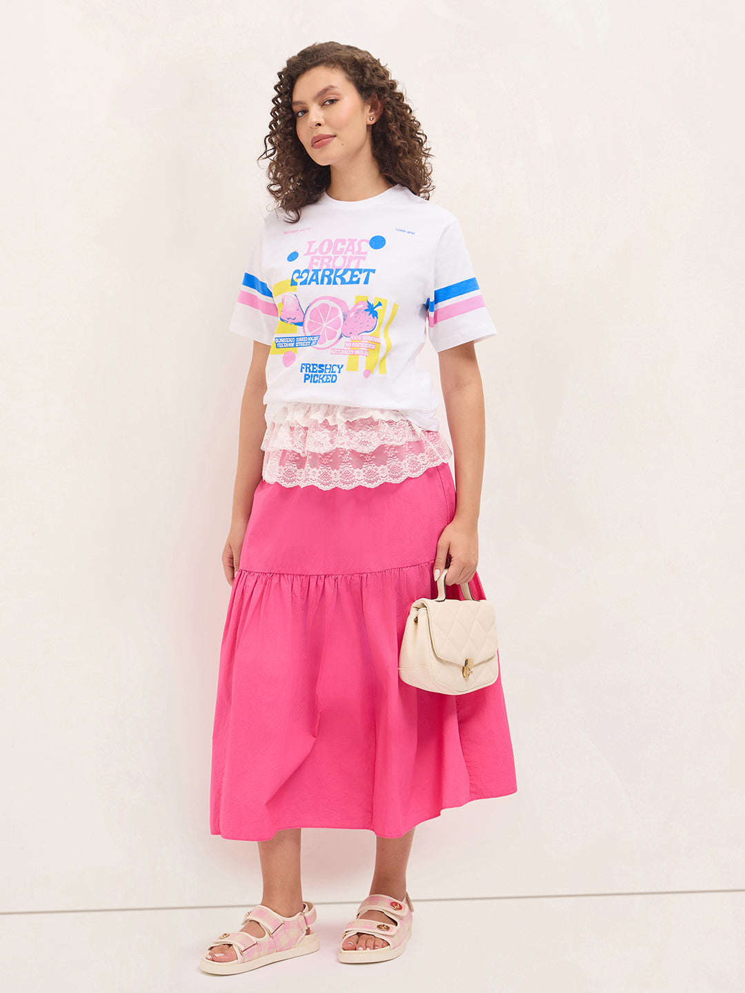 Womens Half Sleeve Round Neck Printed Oversized Fit Tshirts