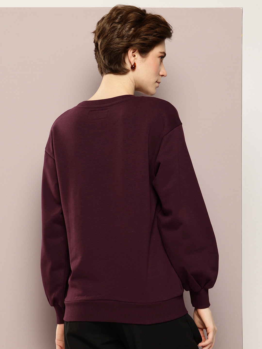 Womens Oversized Puff Printed Sweatshirt