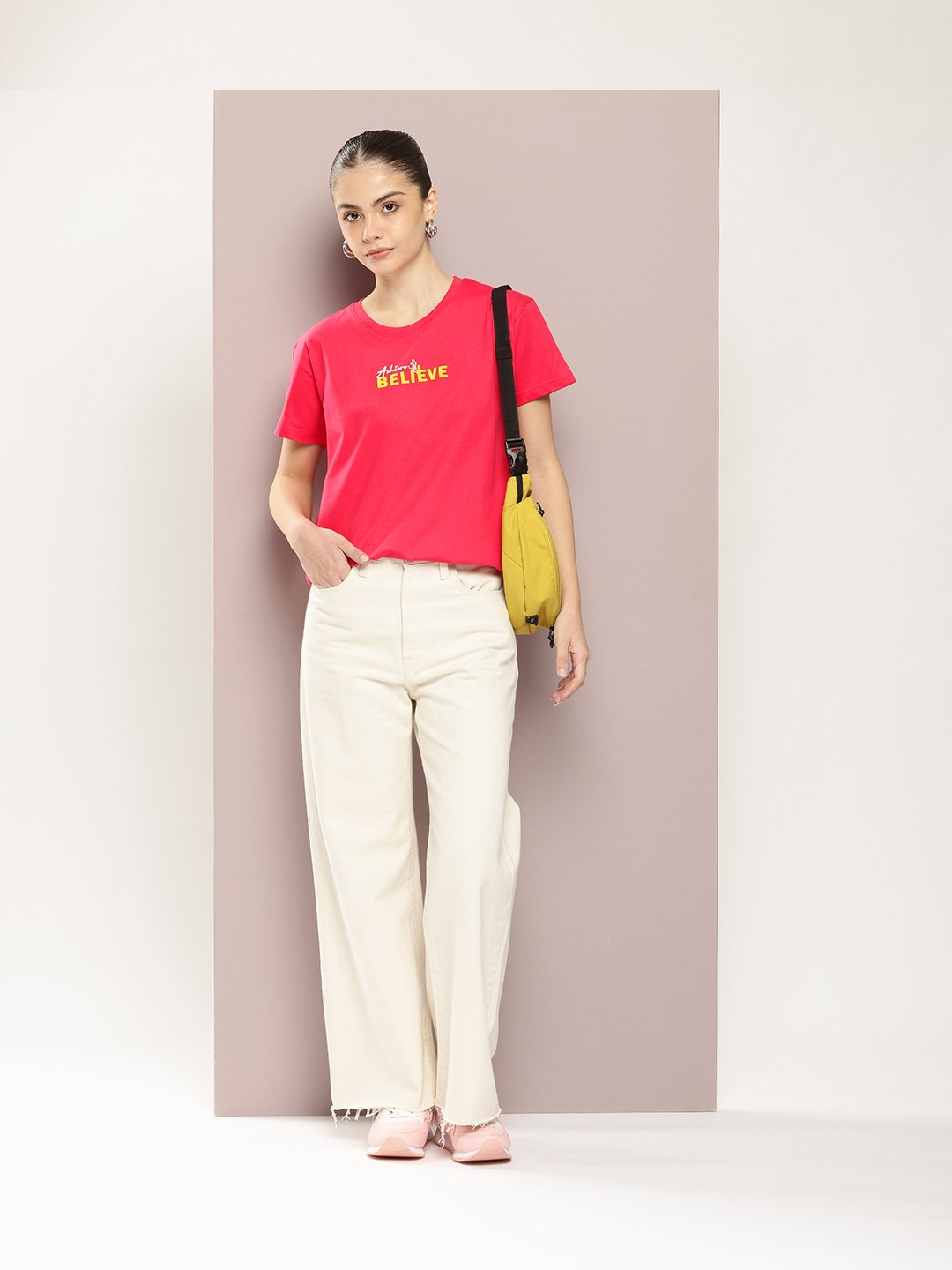 Womens Half Sleeve Round Neck Boxy Fit T-Shirts