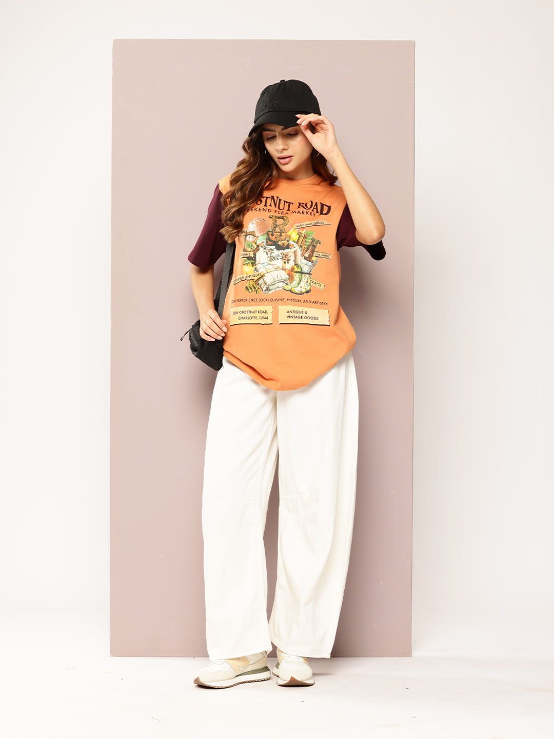 Womens Short Sleeve Printed Oversized Fit Tshirt