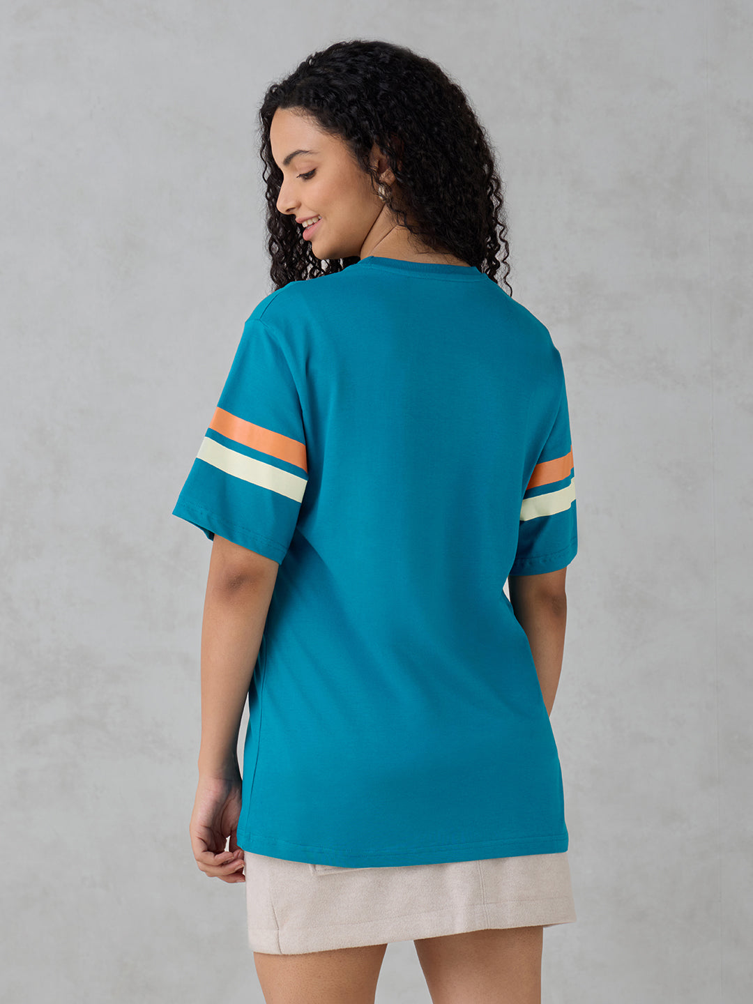 Womens Half Sleeve Printed Oversized Fit Tshirt
