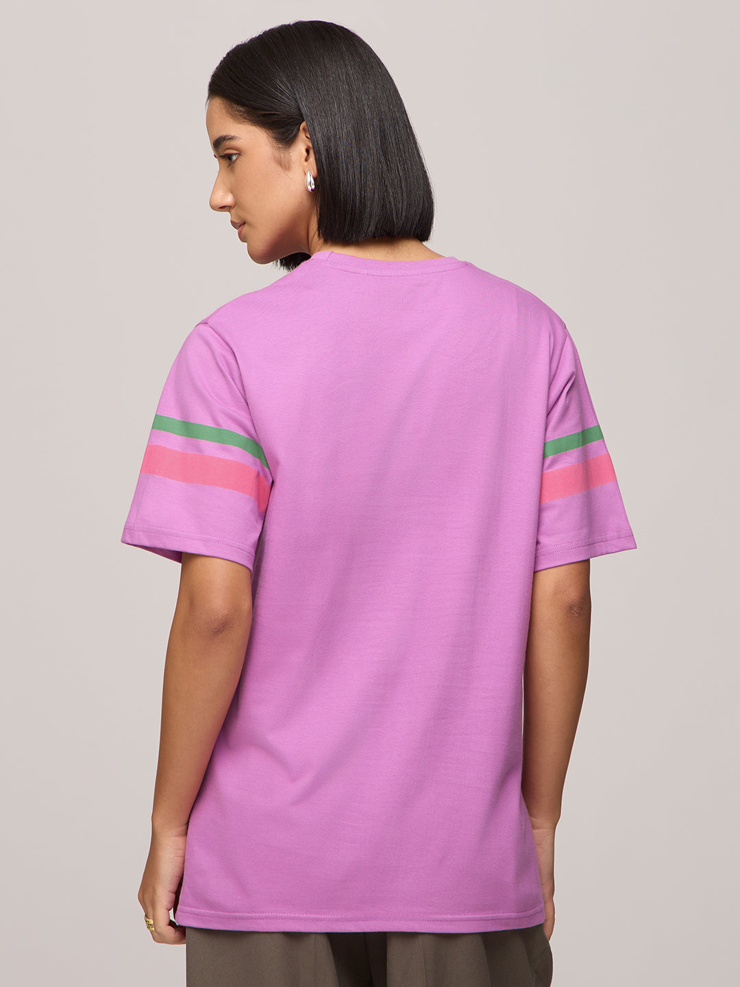 Womens Printed Oversized Fit Cotton T-Shirt