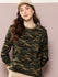Womens Full Sleeve Round Neck All-Over Printed Oversized Fit Tshirts