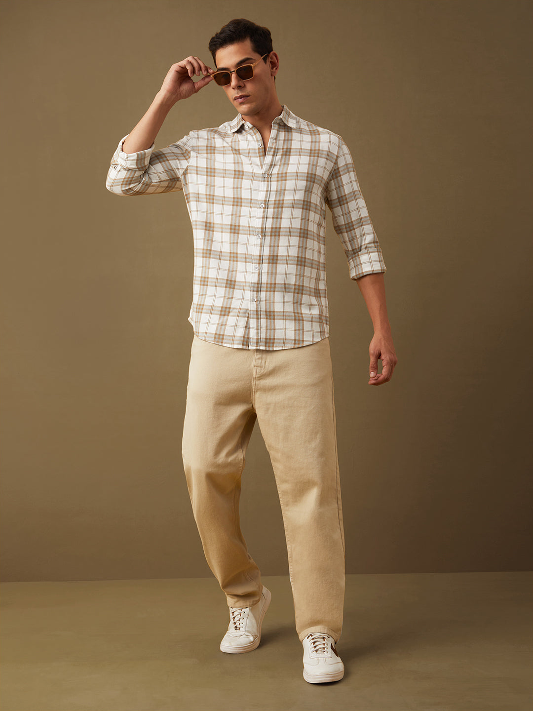 Men Checked Full Sleeve Shirt With Pocket
