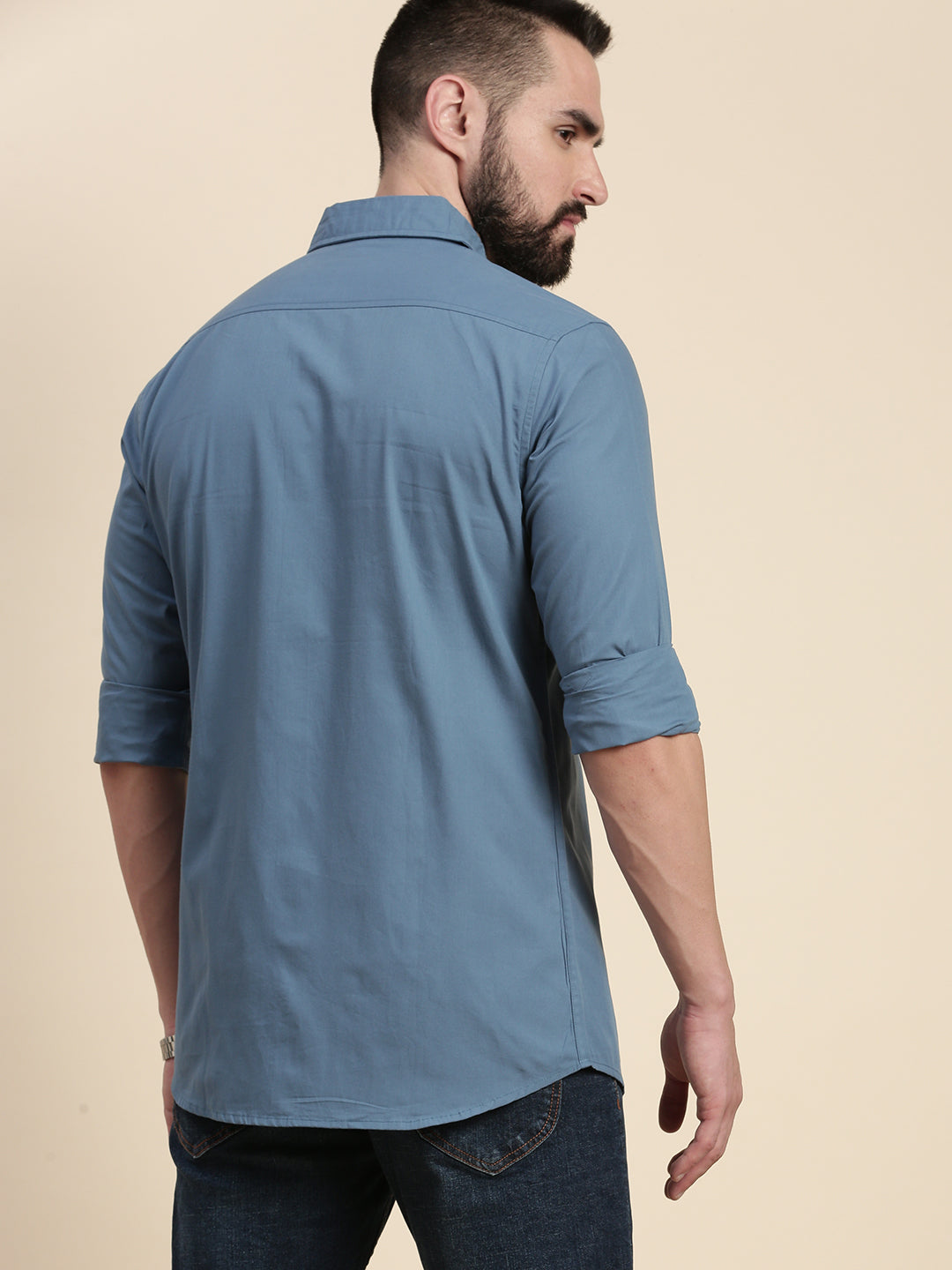 Mens Plain Full Sleeve Shirt With Pocket