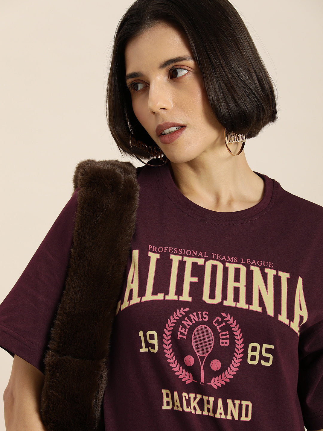 Womens Half Sleeve Round Neck Oversized Fit T-Shirts