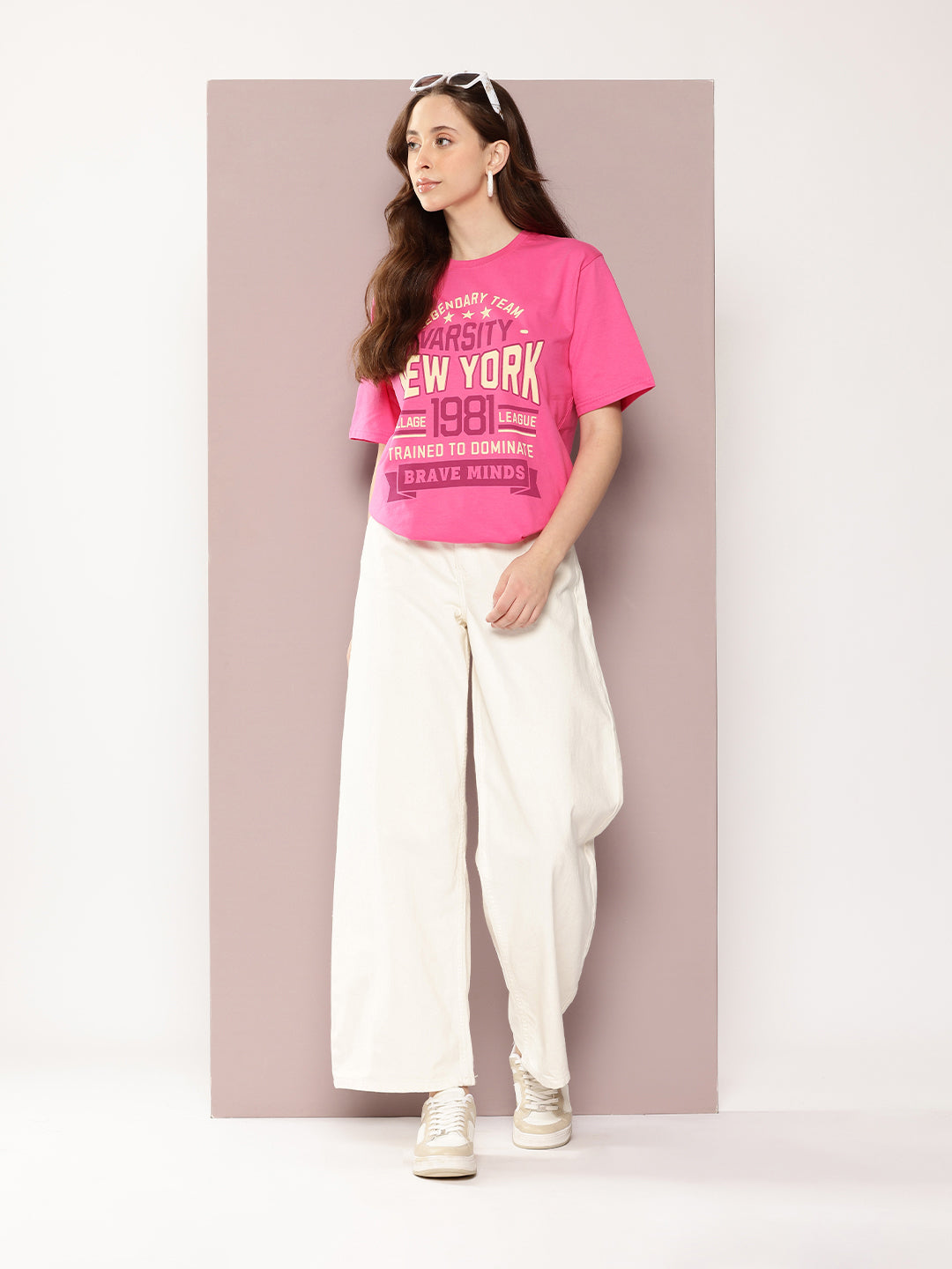 Womens Half Sleeve Round Neck Printed Oversized Fit Tshirts