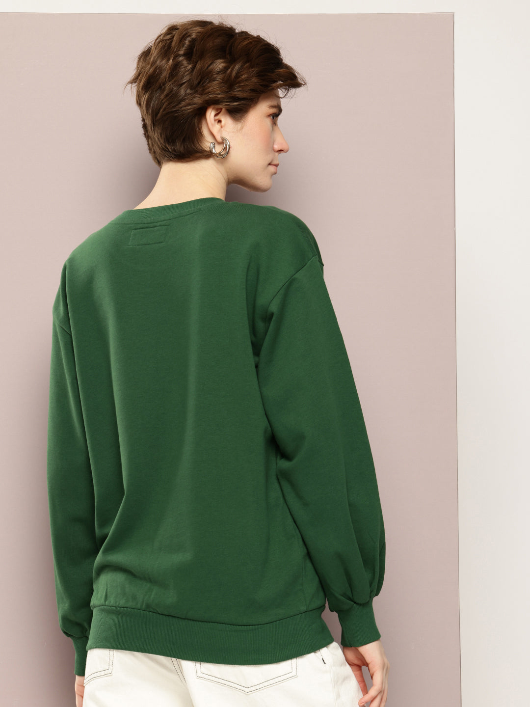 Womens Oversized Puff Printed Sweatshirt
