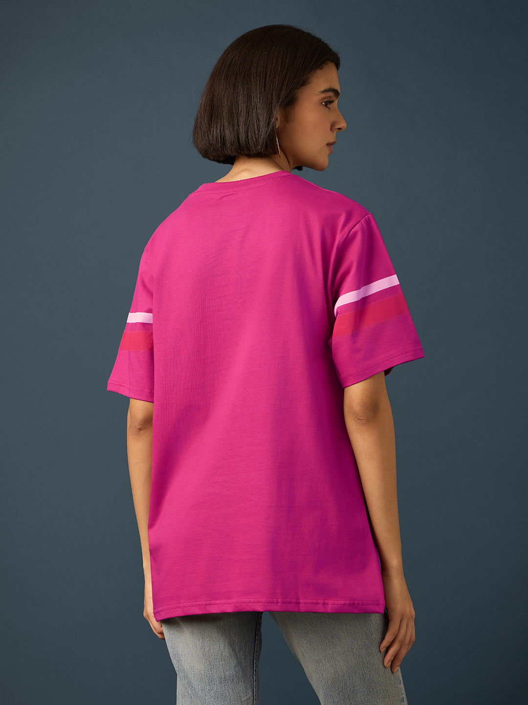 Womens Short Sleeve Printed Oversized Fit Tshirt 