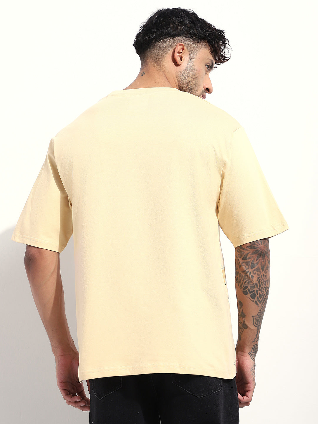Mens Half Sleeve Round Neck Printed Oversized Fit Tshirts