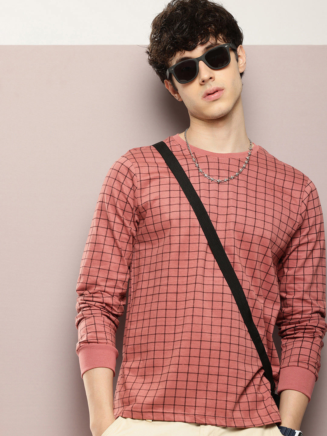 Mens Full Sleeve Round Neck All-Over Printed Regular Fit Tshirts