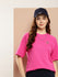 Womens Half Sleeve Round Neck Solid Oversized Fit Tshirts