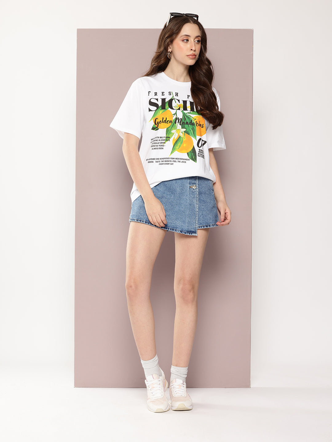 Womens Half Sleeve Round Neck Printed Oversized Fit Tshirts
