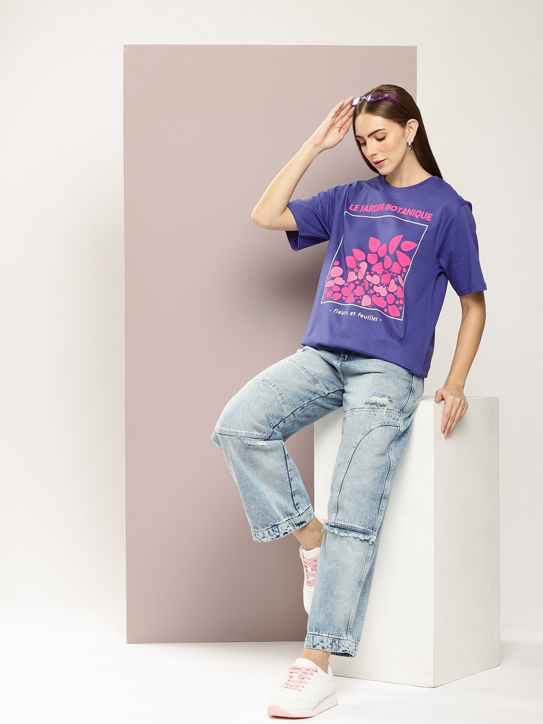 Womens Half Sleeve Round Neck Oversized Fit T-Shirts