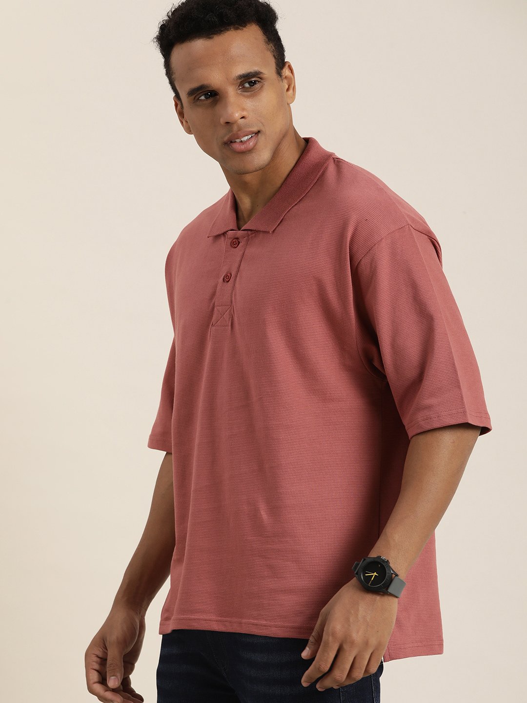 Mens Half Sleeve Oversized Fit Polo T-Shirts