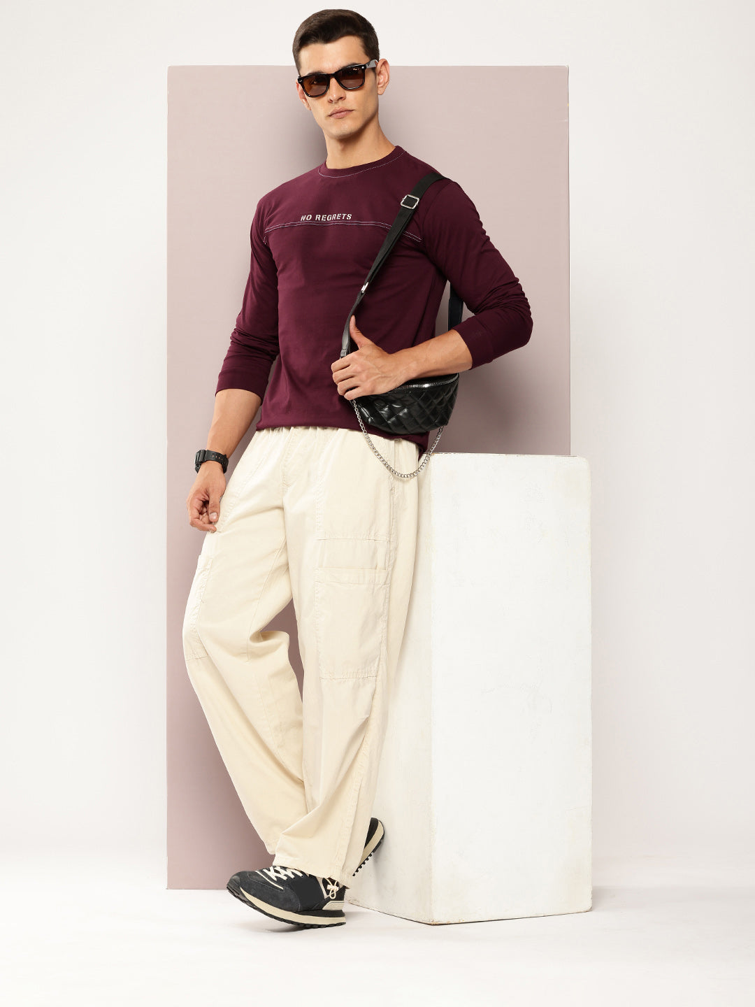 Mens Full Sleeve Round Neck Printed Regular Fit Tshirts