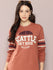 Womens Full Sleeve Round Neck Printed Oversized Fit Tshirts