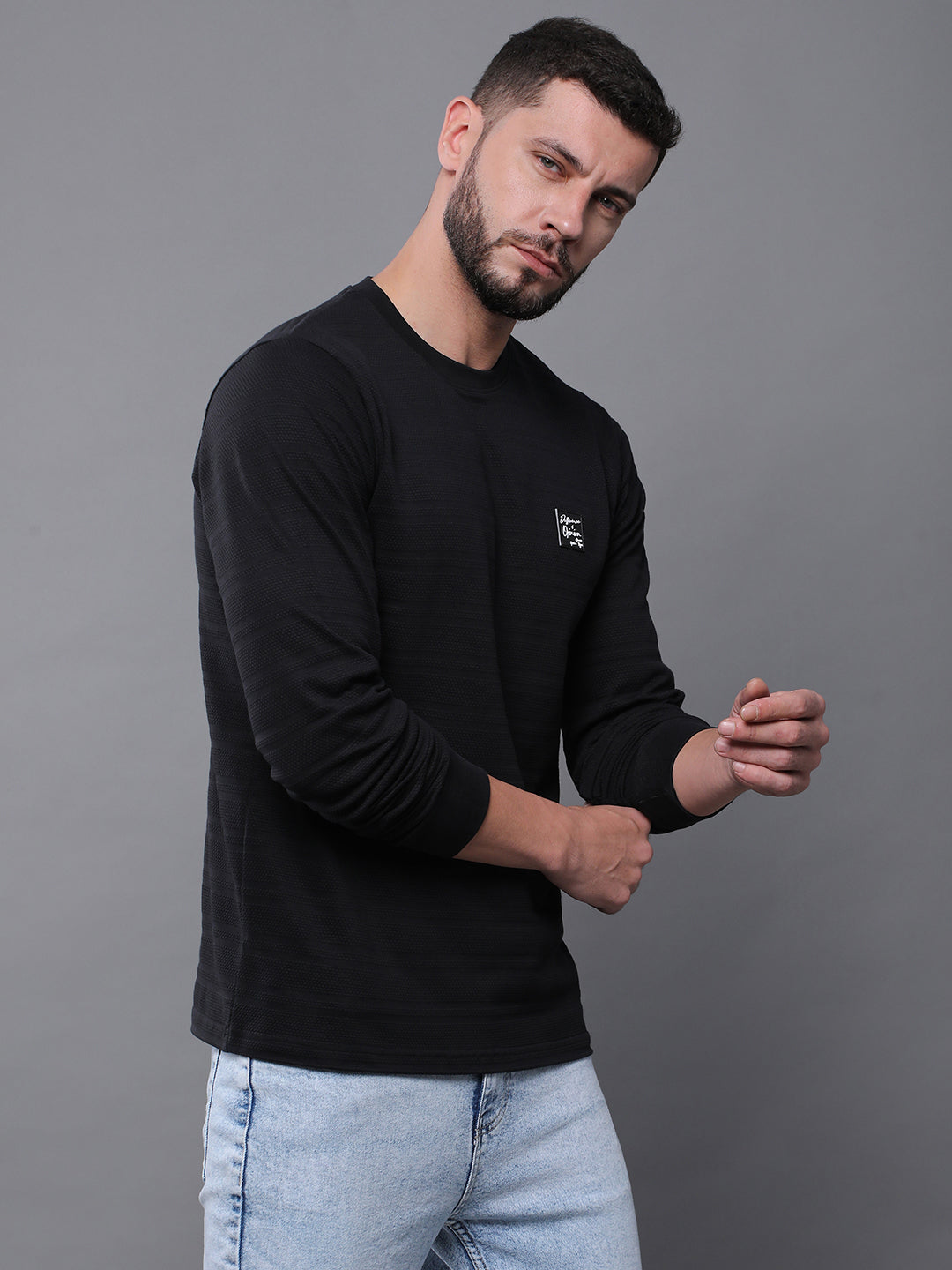 Mens Full Sleeve Round Neck Regular Fit T-Shirts