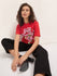 Womens Half Sleeve Round Neck Puff Print Oversized Fit Tshirts
