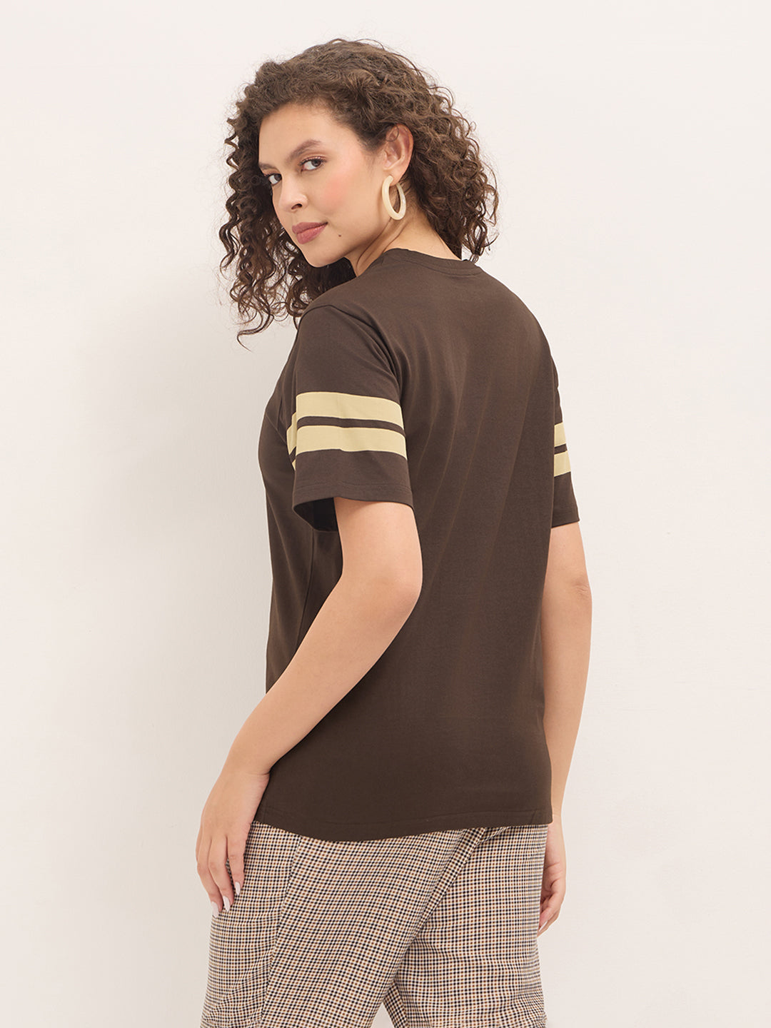 Womens Half Sleeve Round Neck Embroidered Oversized Fit Tshirts