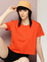 Womens Half Sleeve Round Neck Solid Boxy Fit Tshirts
