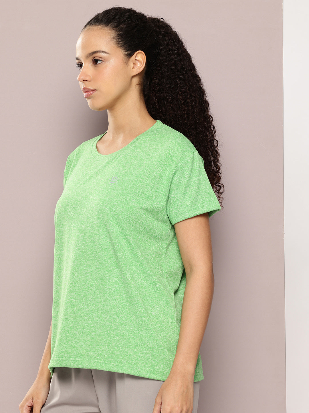 Womens Half Sleeve Round Neck Solid Boxy Fit Tshirts