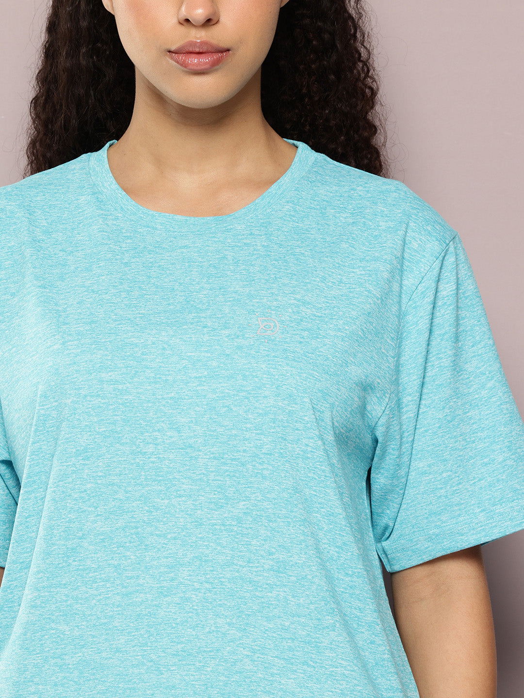 Womens Half Sleeve Round Neck Solid Oversized Fit Tshirts