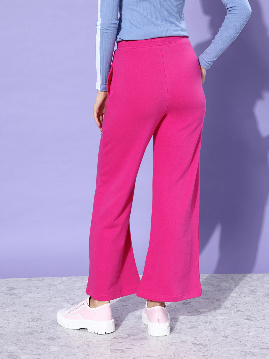 Women Solid Relaxed Fit Track Pant