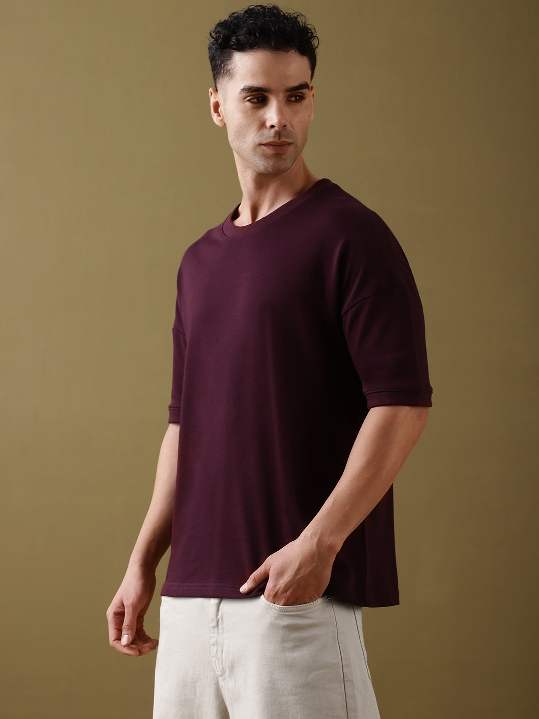 Mens Half Sleeve Round Neck Oversized Fit T-Shirts