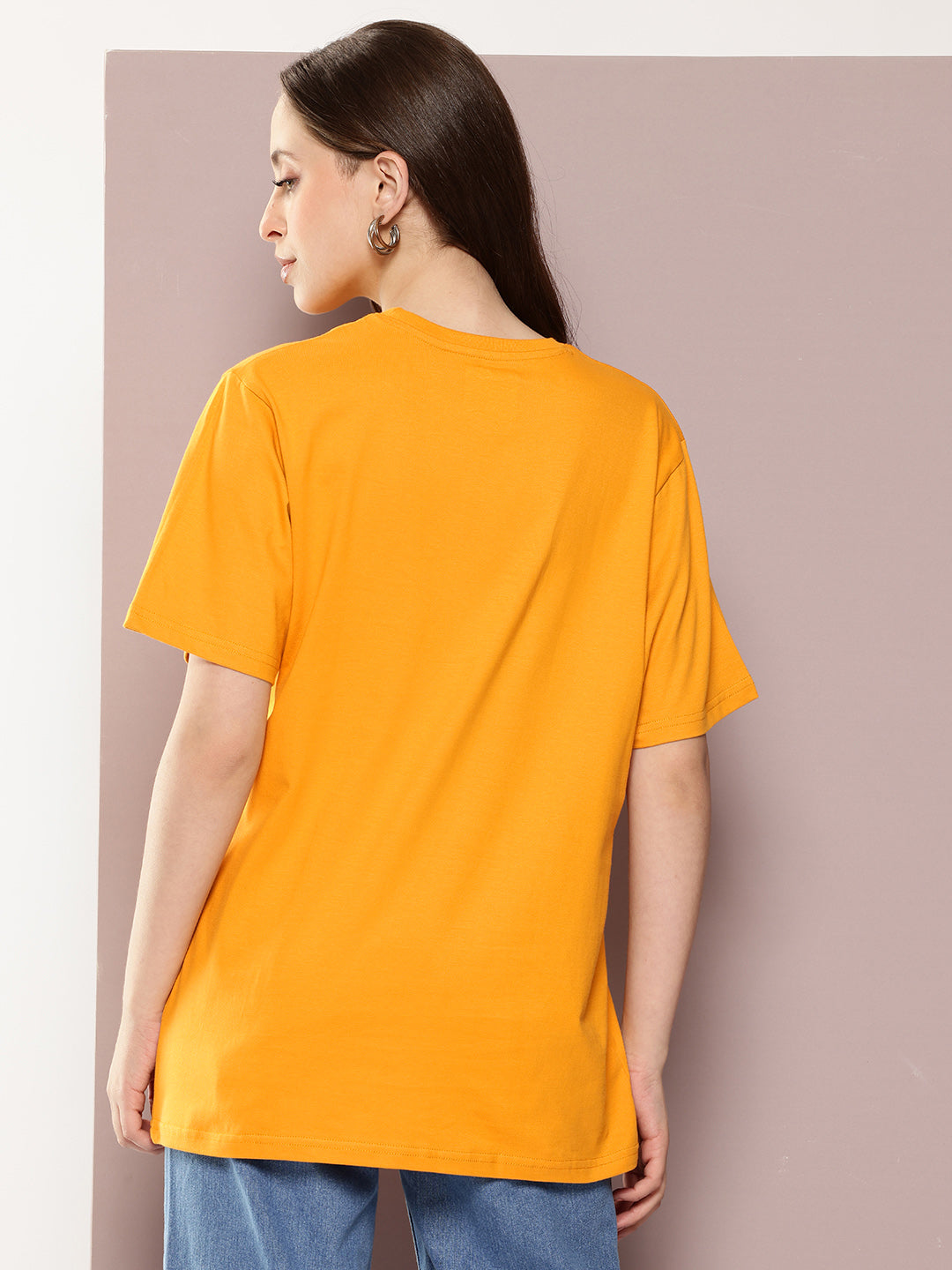 Womens Half Sleeve Round Neck Printed Oversized Fit Tshirts