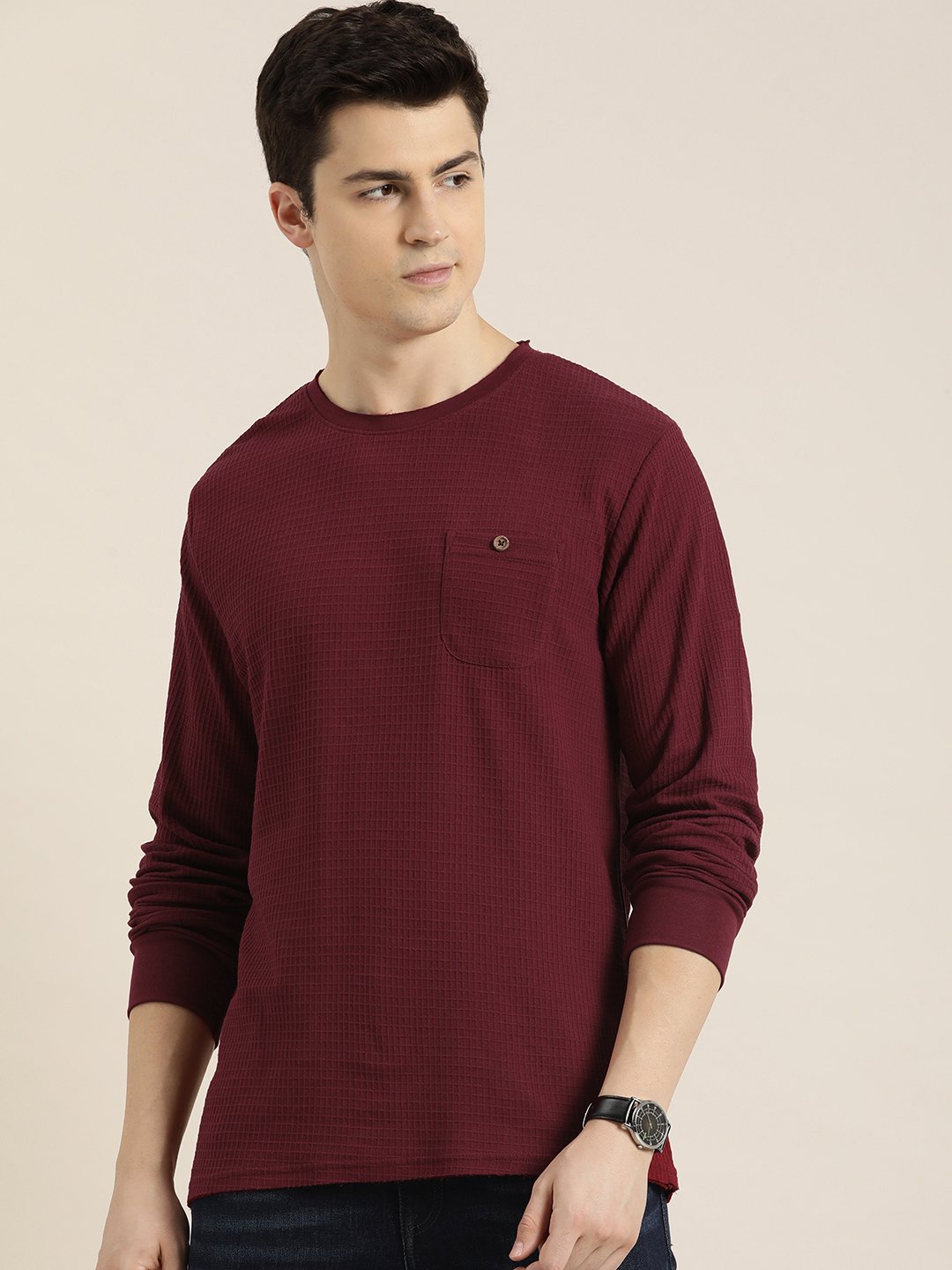 Mens Full Sleeve Round Neck Regular Fit T-Shirts